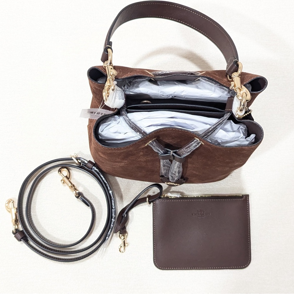 NWT - Coach Suede Rowan Bucket Bag - CCC78 - Vintage Brown - Picture 7 of 8